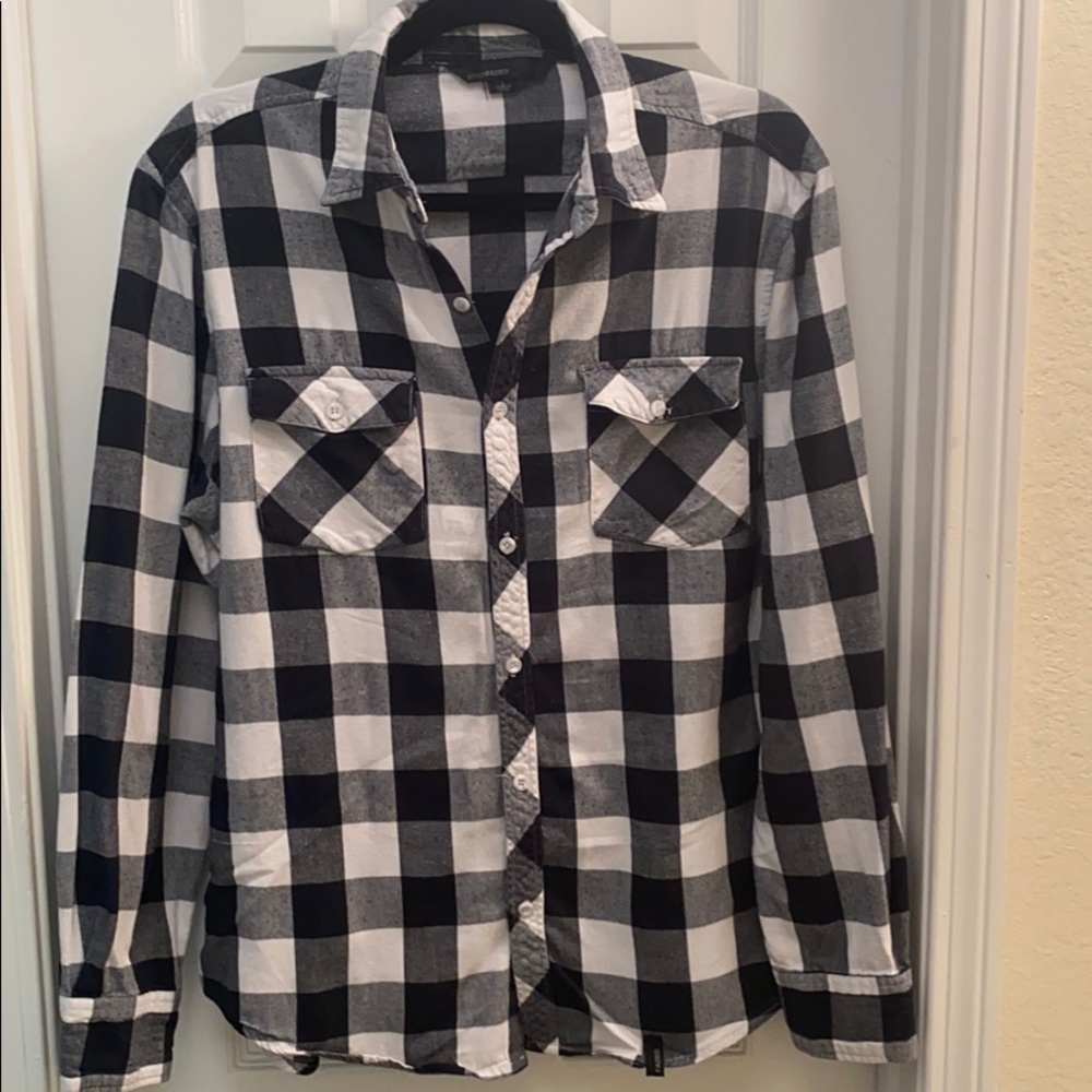 Black and White Flannel Shirt